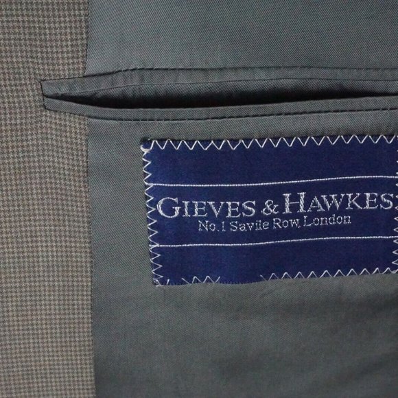 Gieves & Hawkes Savile Row Dover 1005 Wool Gray Brown Plaid Sport Coat Sz 42R - Picture 7 of 9